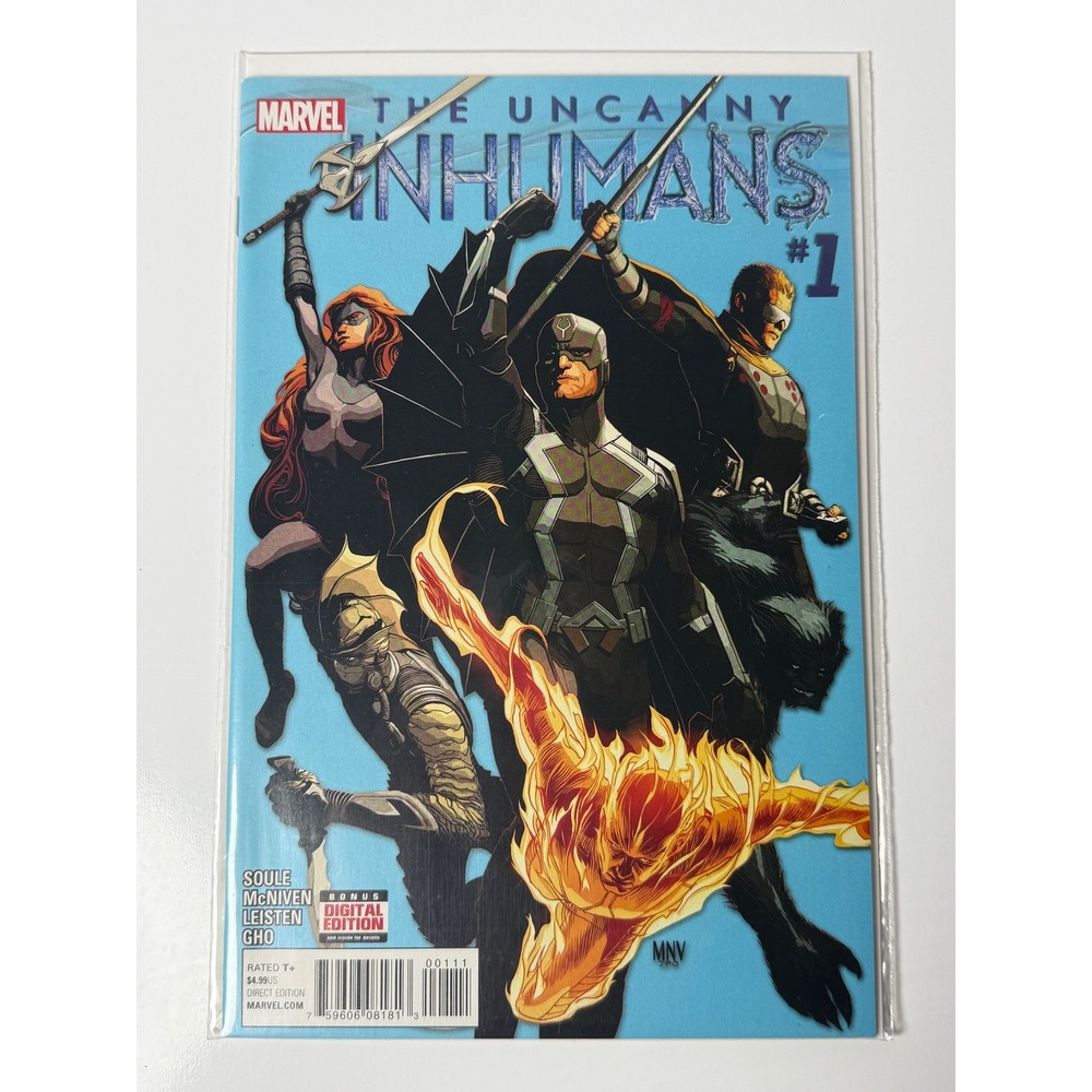 Marvel Comics The Uncanny Inhumans 1‎ Soule McNiven Black Bolt Human Torch 2015